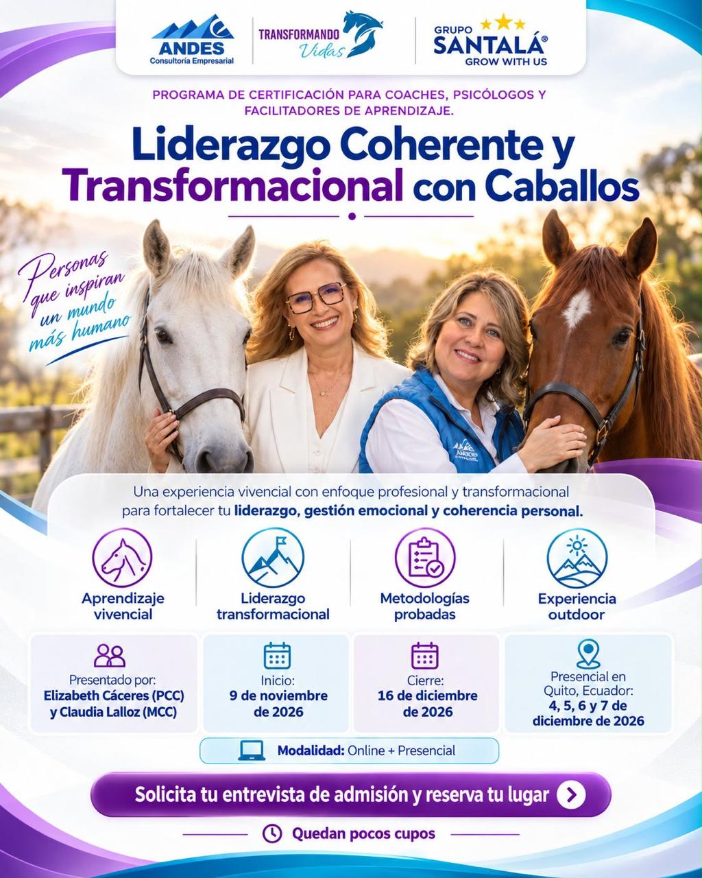 Flyer Liderazgo con caballos